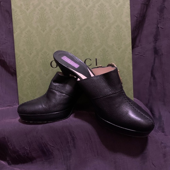 “DONATED” Emilio Pucci, Black Leather Platform High Heeled Mules, Sz 40, EUC - Picture 12 of 12